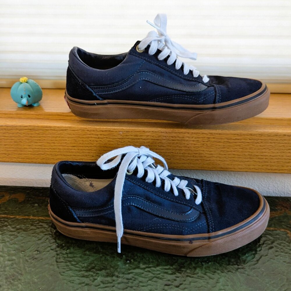 Navy Blue Vans Old Skool Skate Shoe Sneakers